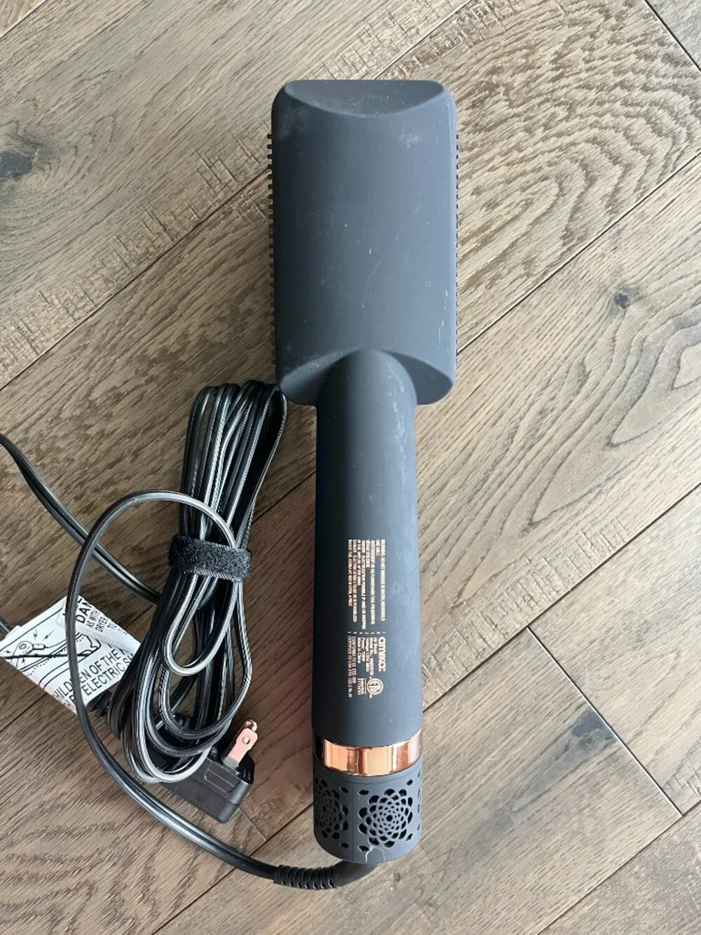 Amika Double Agent 2-in-1 Blow Dryer Straightening Brush HMS0038 Black